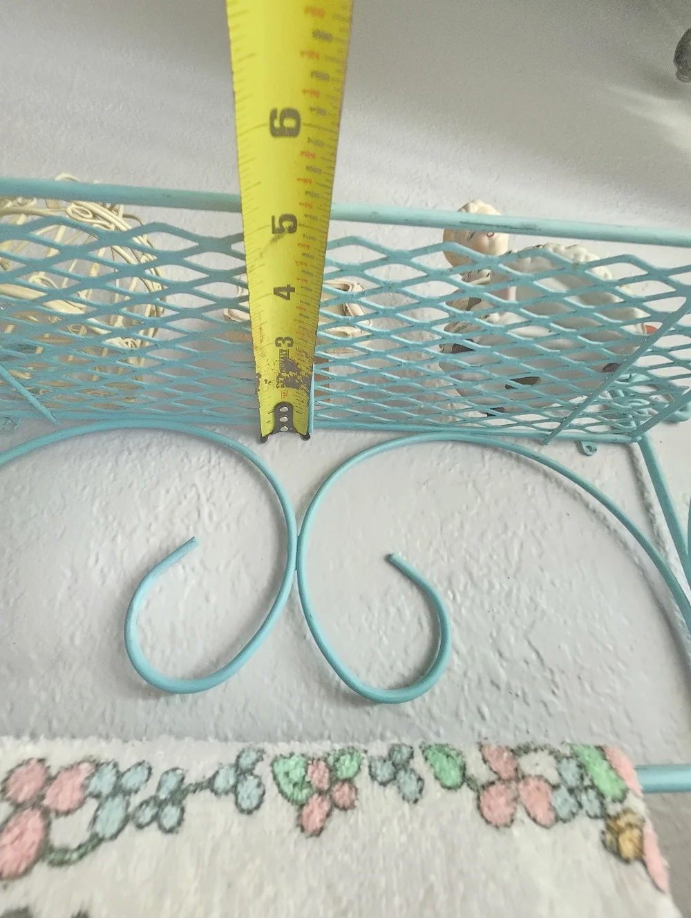 Turquoise Wall Shelf with Towel Hanger